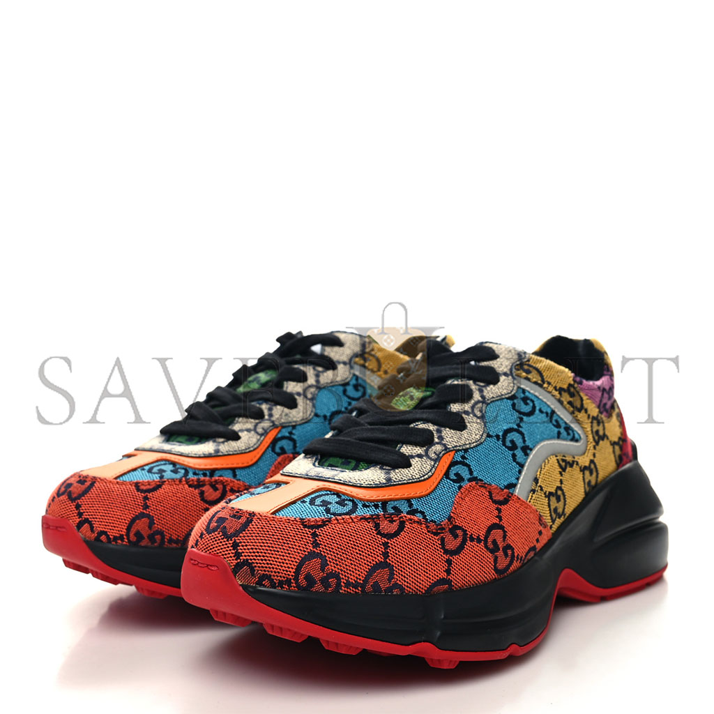 g*u*i monogram multicolor gg S*p*e monogram womens rhyton sneakers